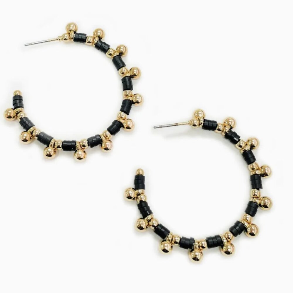 Brass Ball Beads with Heishi Beads